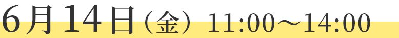 6月14日（金）11：00～14：00