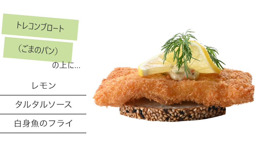 トレコンブロート(ごまのパン)の上に...