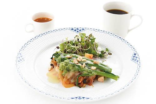 【ランチ】5種豆とクリーミーハバティのスメアブロセット