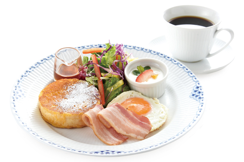【朝食】フレンチトーストセット(エッグ&ベーコン)