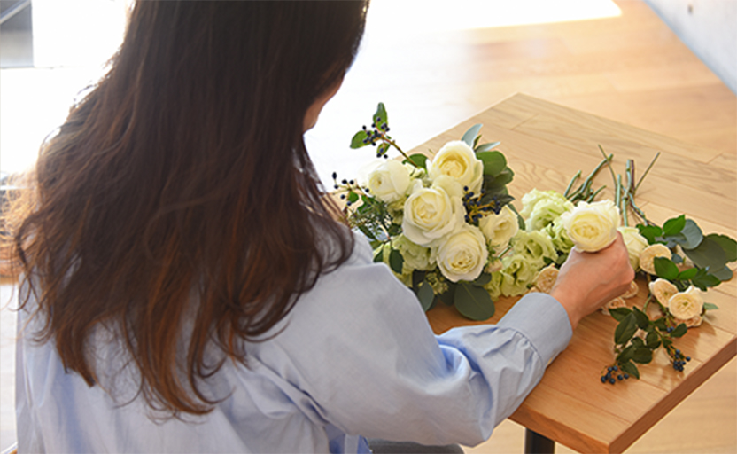 画像:花の選定